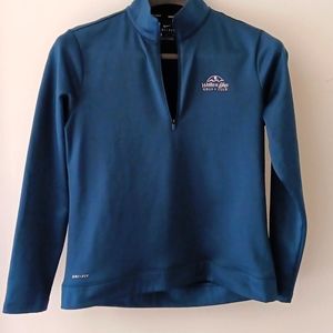 NIKE DRI FIT BLUE 1/4 ZIP GOLF TOP